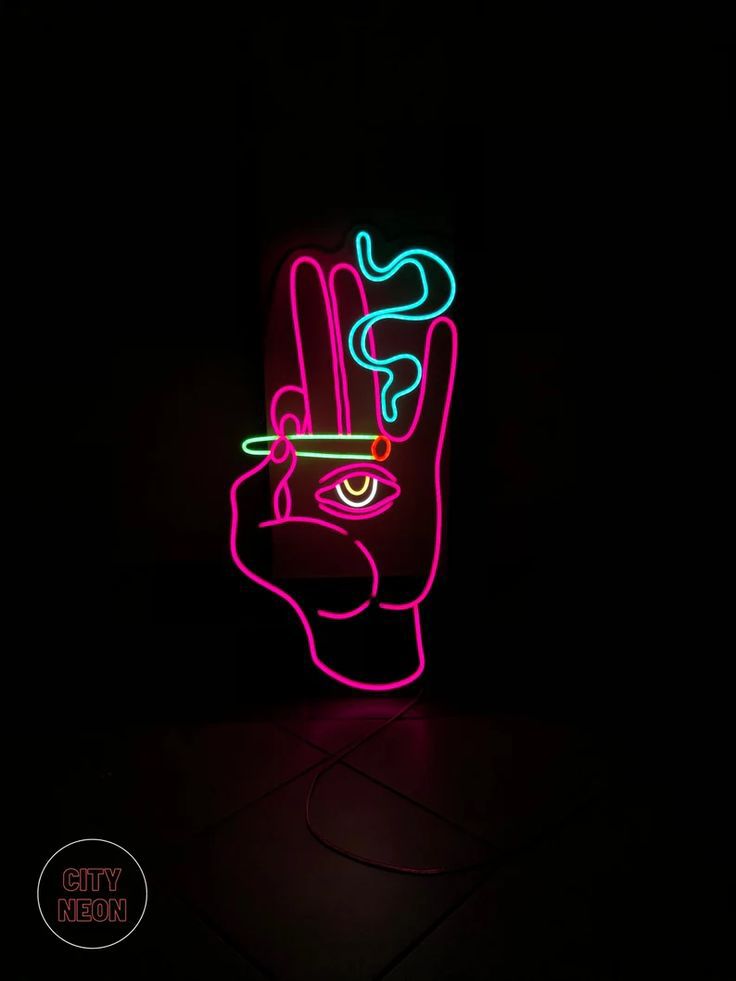 Smoking Hand Neon